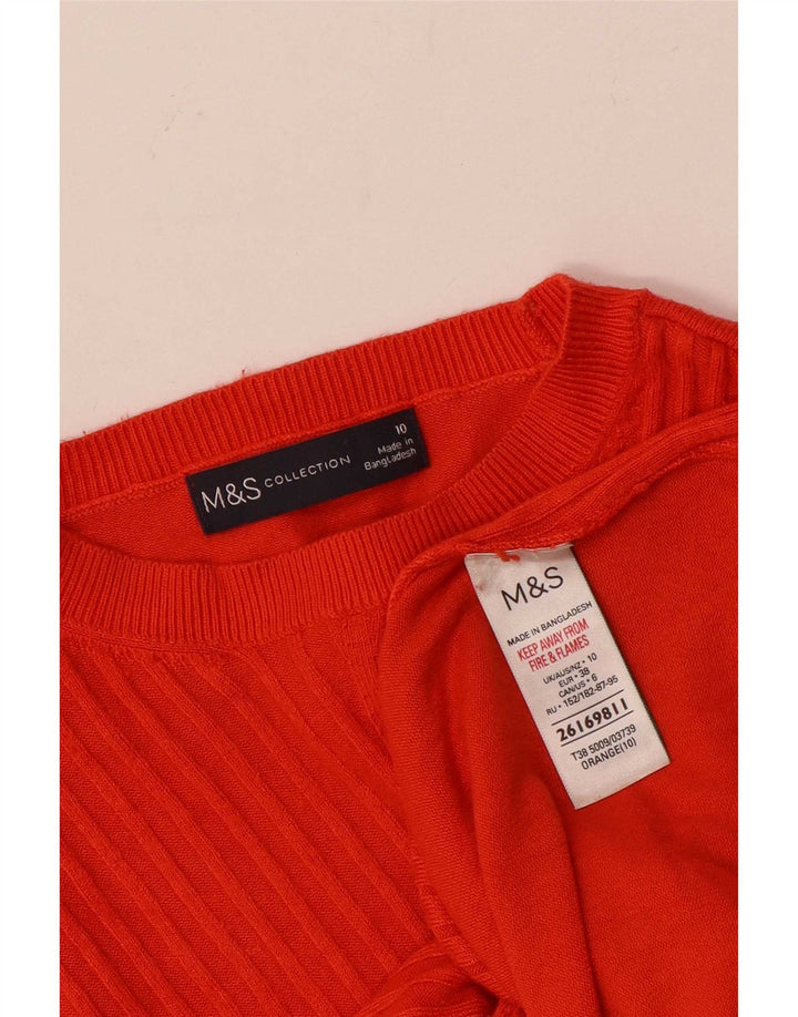 Marks & Spencer Damski sweter z dekoltem w łódkę, UK 10, mały, pomarańczowy