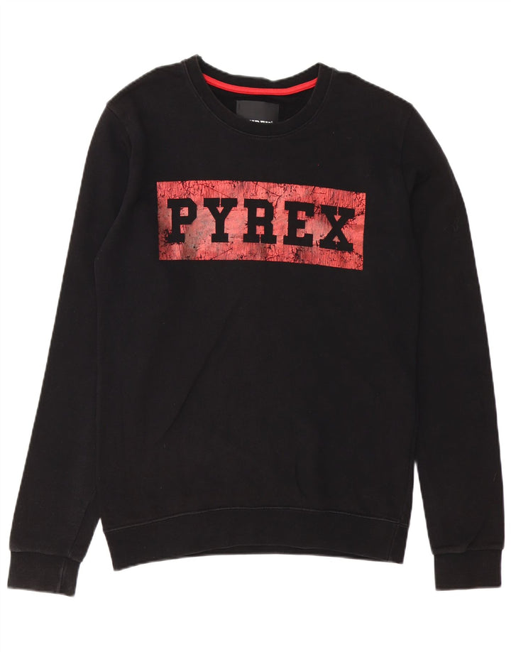 Męska bluza z grafiką Pyrex, mała, czarna, bawełniana