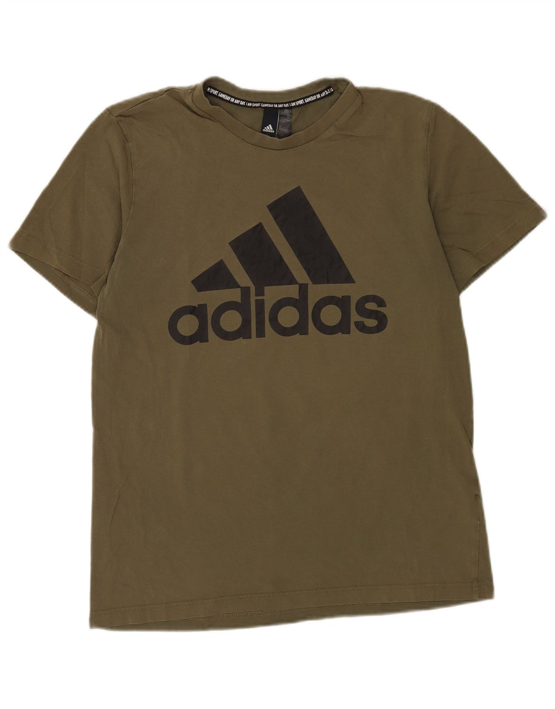 Męska koszulka z grafiką Adidas, średnia, bawełniana khaki