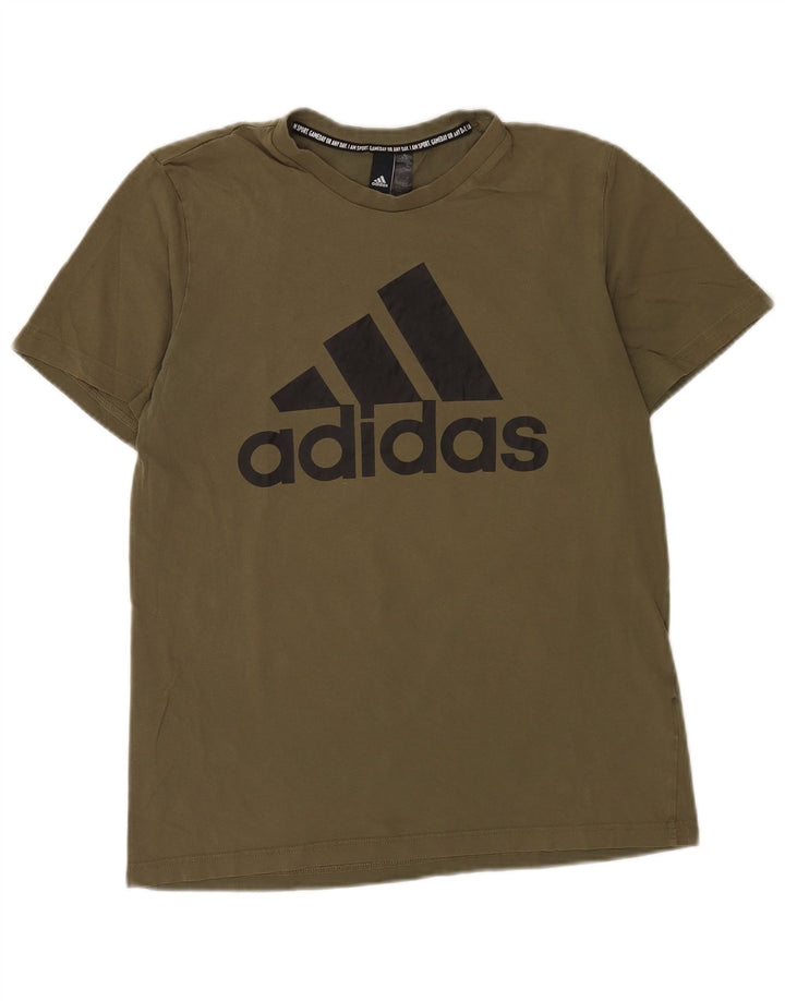 Męska koszulka z grafiką Adidas, średnia, bawełniana khaki