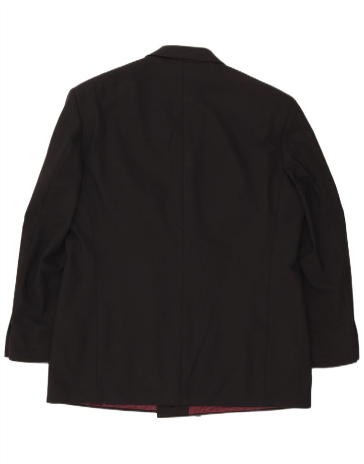 Marks & Spencer Męska marynarka dwurzędowa UK 44 XL, czarny poliester