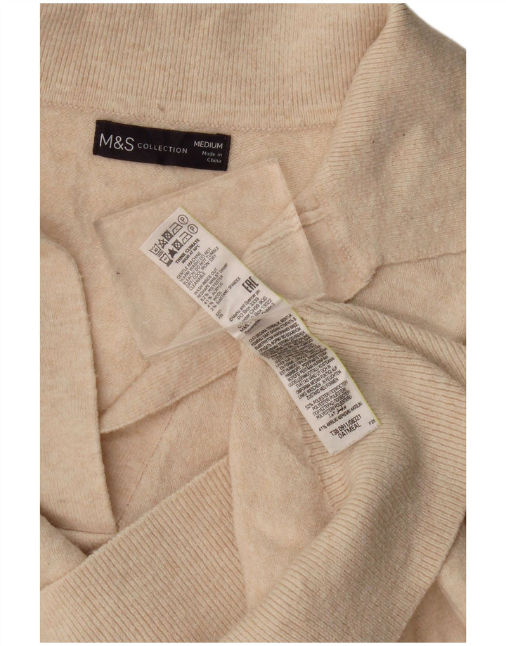 Marks & Spencer Damski sweter polo UK 14 średni beż