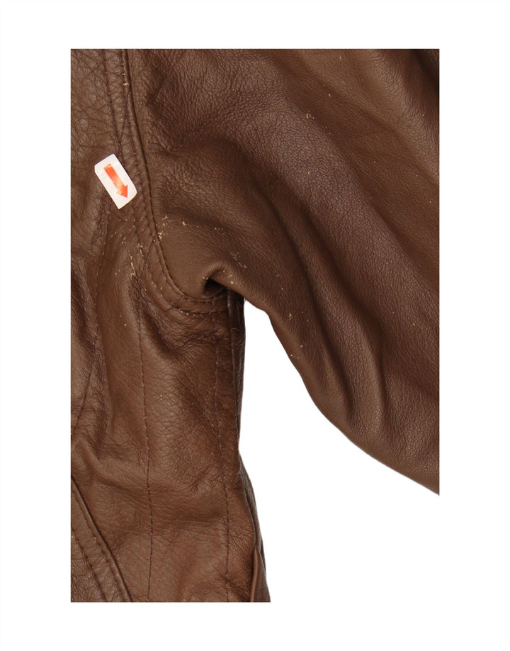 Vintage męska kurtka skórzana IT 52 XL brązowa skóra