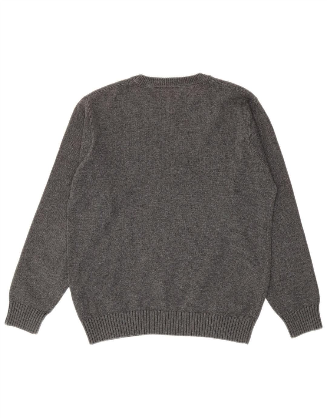 Męski sweter z okrągłym dekoltem Tommy Hilfiger, średnioszary, bawełniany