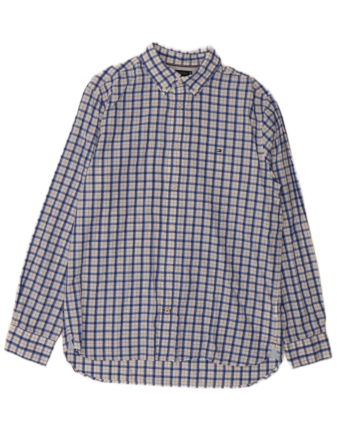 Męska koszula o regularnym kroju Tommy Hilfiger, duża, niebieska bawełniana krata