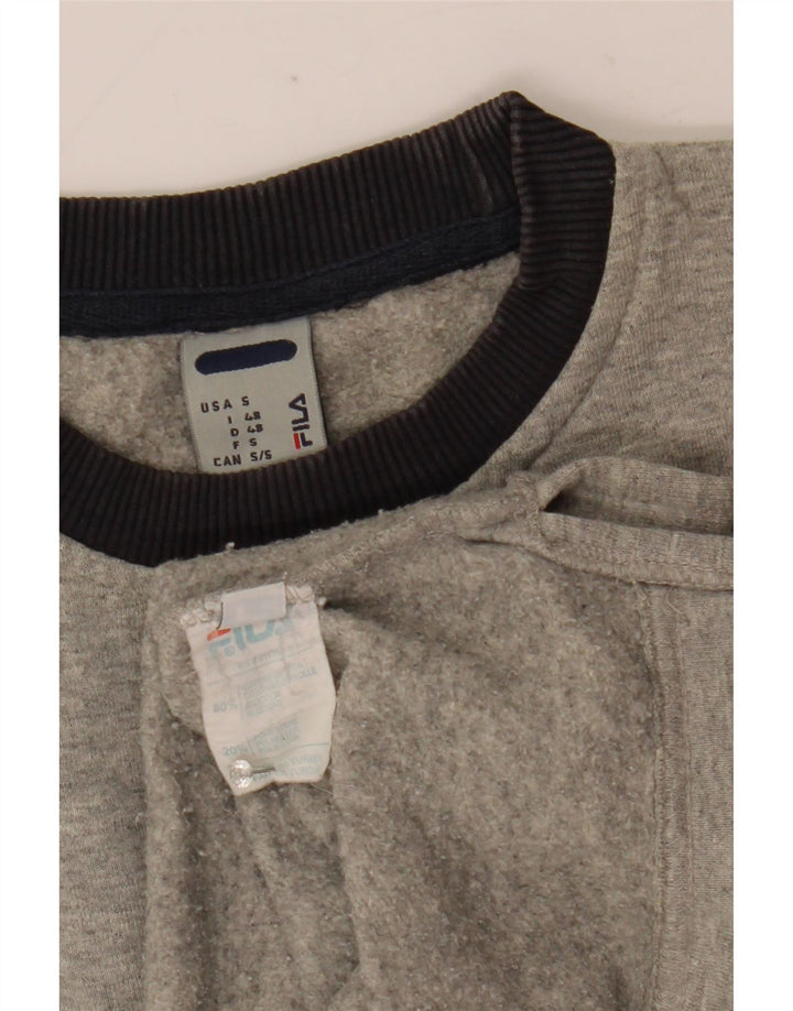 Męska bluza z grafiką Fila IT 48 Średnioszara bawełna z plamkami