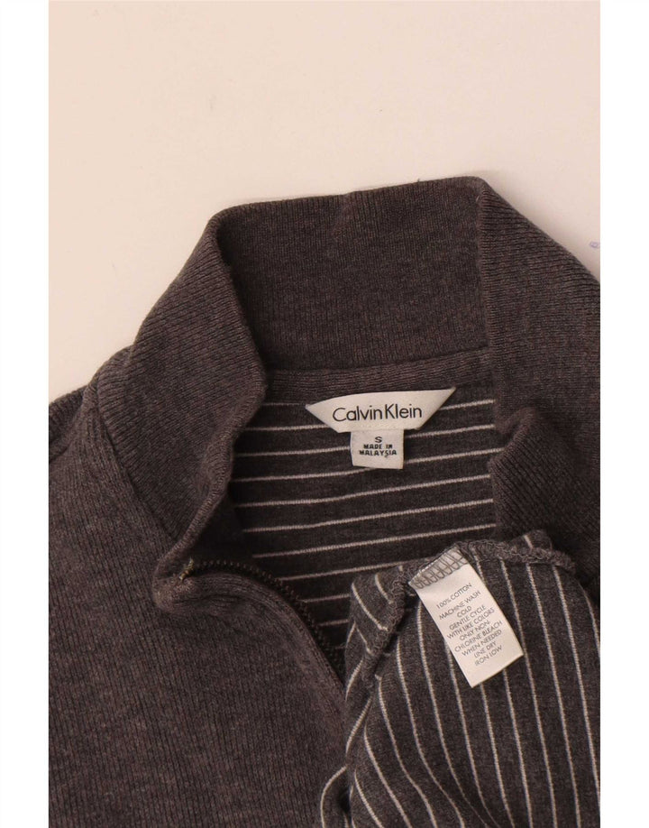 Męska bluza z zamkiem błyskawicznym Calvin Klein, mała, szara, bawełniana