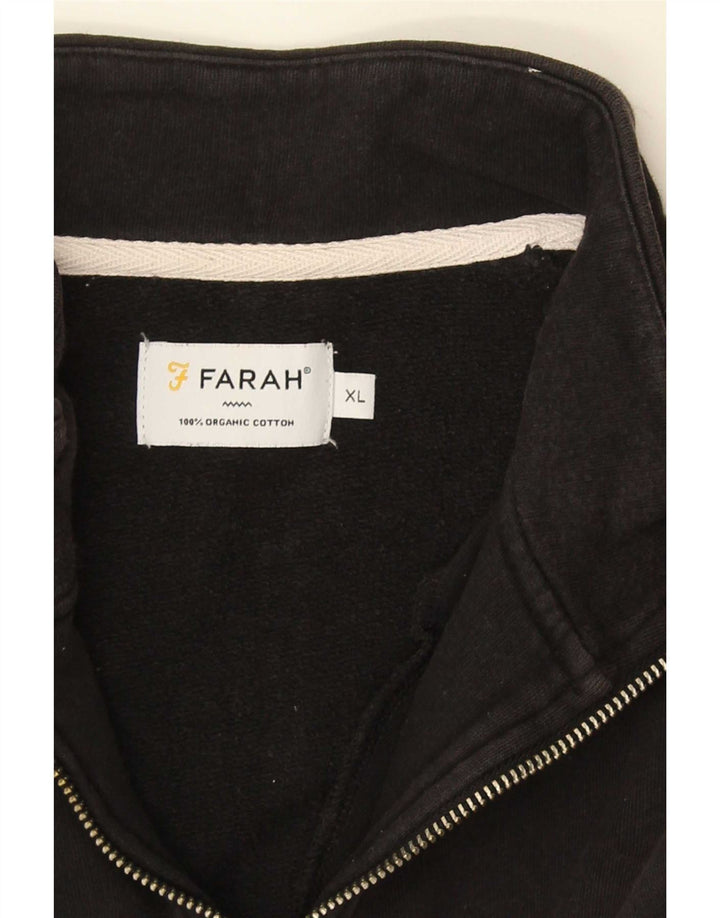 Męska bluza z zamkiem Farah XL, czarna, bawełniana