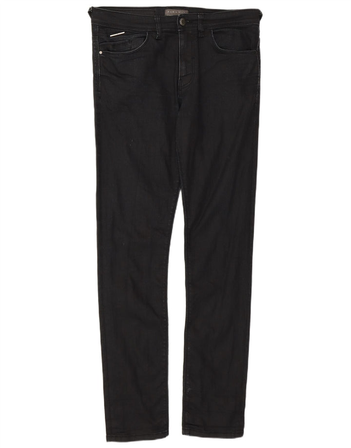 Męskie jeansy obcisłe ZARA EU 40 Medium W31 L30 Czarne bawełniane