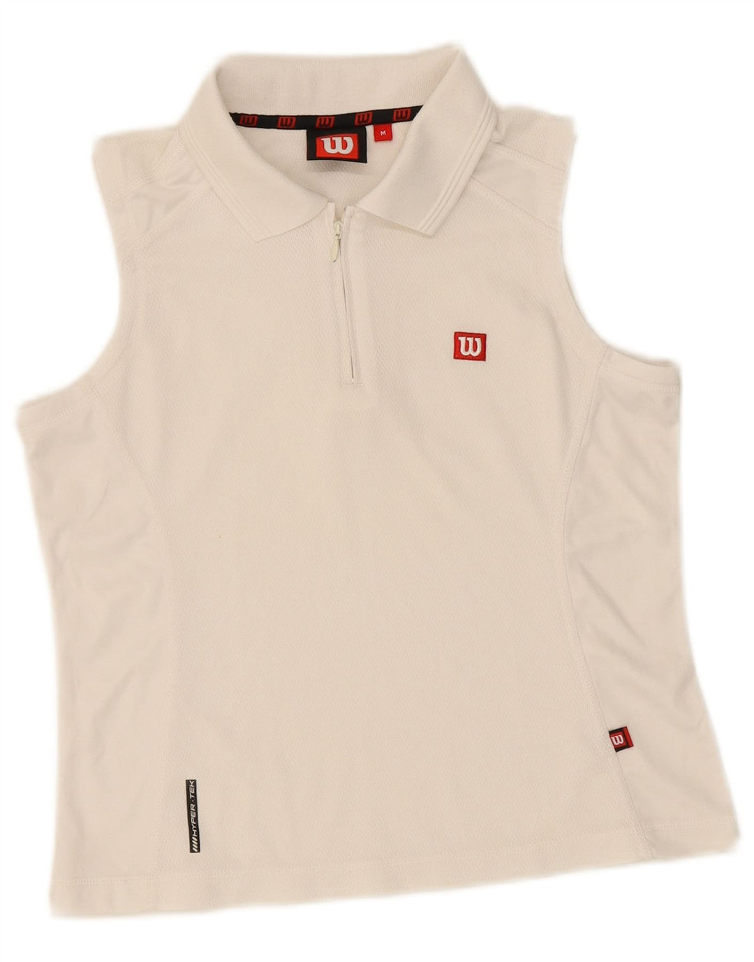 WILSON Womens Crop Sleeveless Polo Shirt UK 12 Medium White
