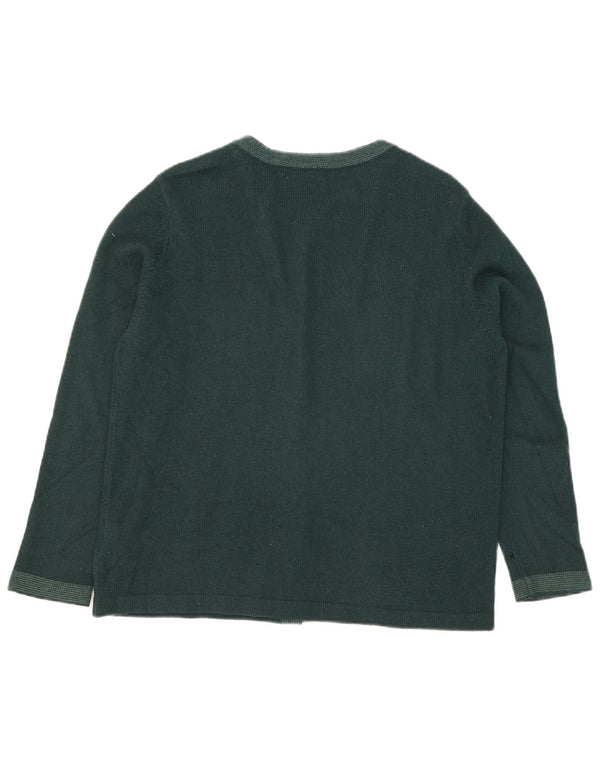 Marks & Spencer Damski sweter kardigan UK 16, duży, zielony, akryl