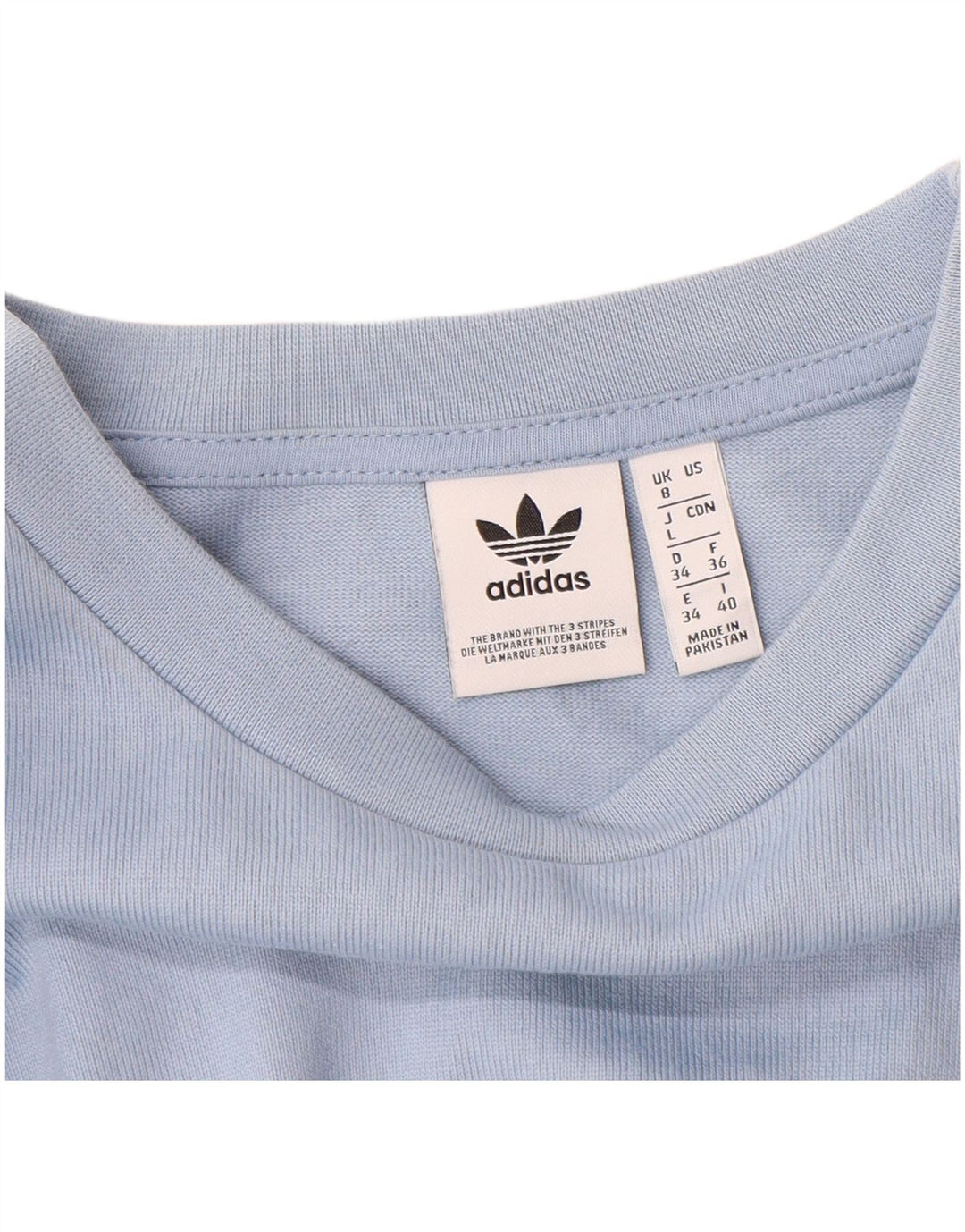 ADIDAS Womens Oversized Crop Top Long Sleeve UK 8 Small Blue Cotton