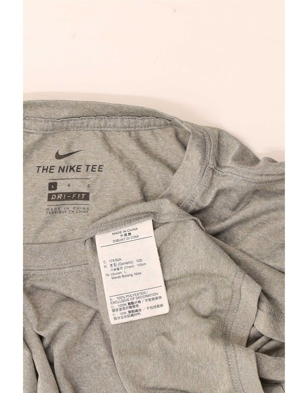 Męski T-shirt Nike Dri Fit, duży, szary, nakrapiany poliester