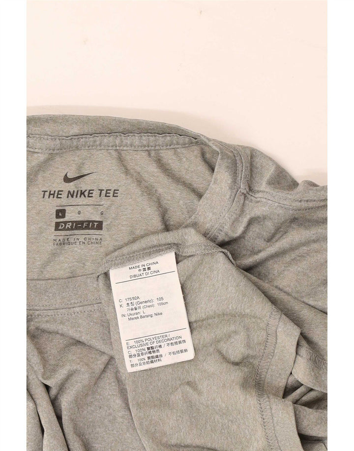 Męski T-shirt Nike Dri Fit, duży, szary, nakrapiany poliester