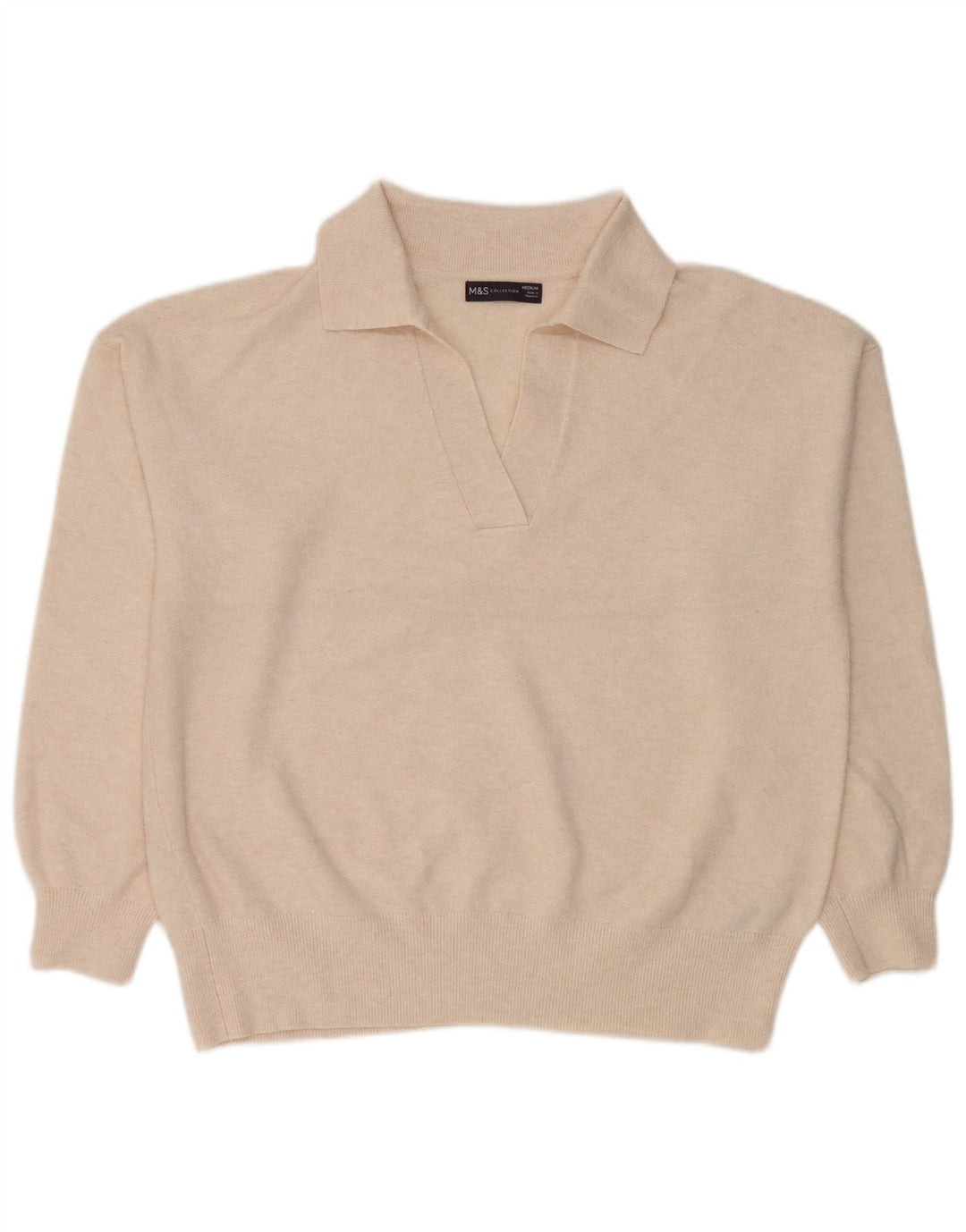 Damski sweter polo Marks & Spencer UK 14, średni złamanej bieli