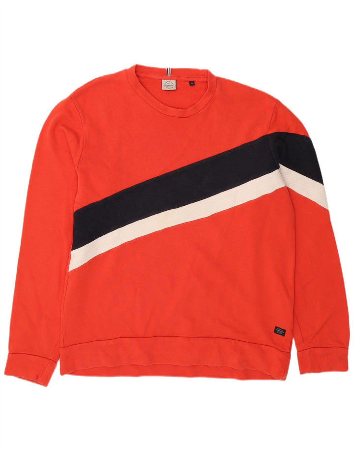 Męska bluza Jack & Jones, bluza XL, bawełniana w bloki kolorów, czerwona