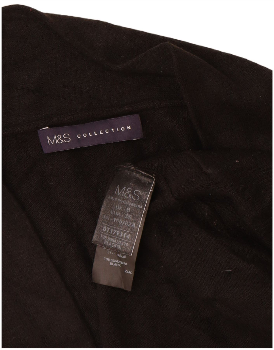 Marks & Spencer Damski sweter rozpinany o długim kroju, UK 8, mały, czarny