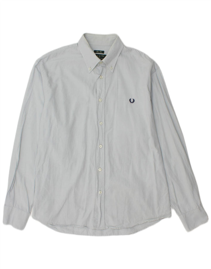 Koszula męska FRED PERRY Slim Fit 2XL, niebieska, bawełniana
