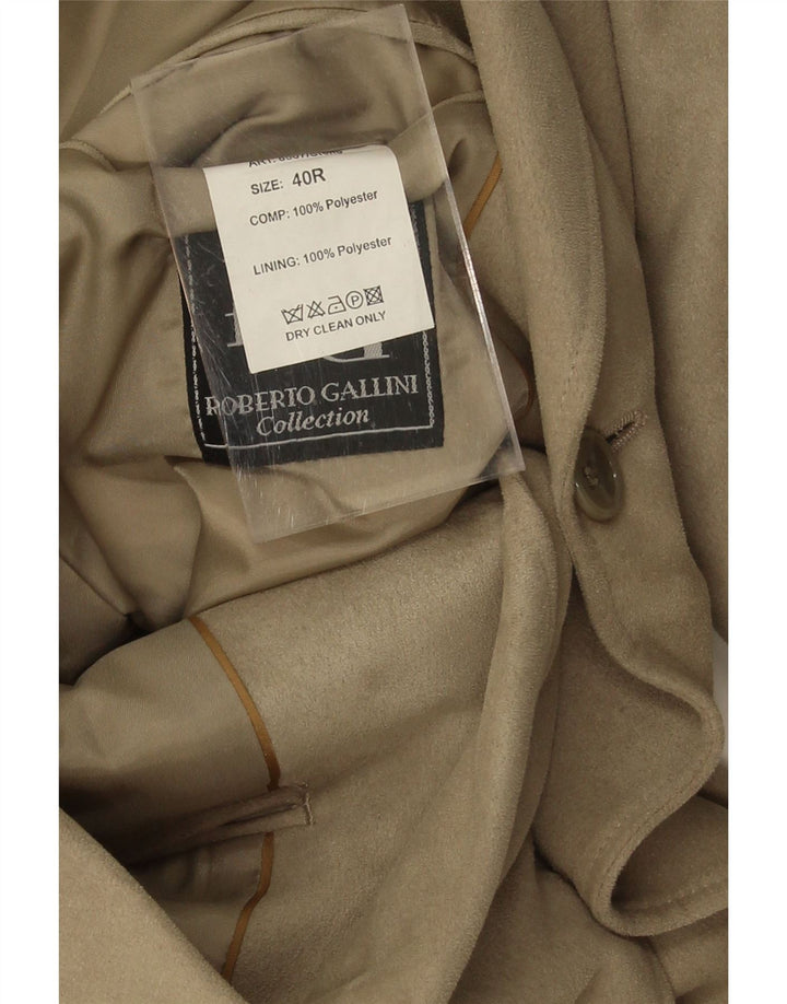 ROBERTO GALLINI Mens 2 Button Blazer Jacket UK 40 Large Beige Polyester Vintage ROBERTO GALLINI and Second-Hand ROBERTO GALLINI from Messina Hembry 