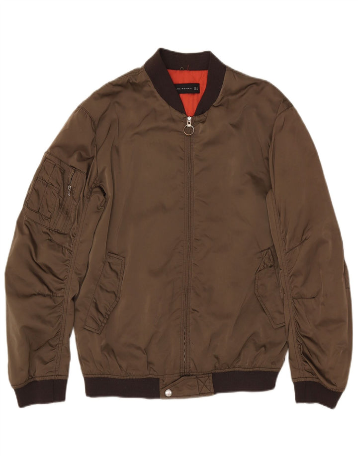 Damska kurtka bomberka Zara UK 10, mała, khaki, poliester