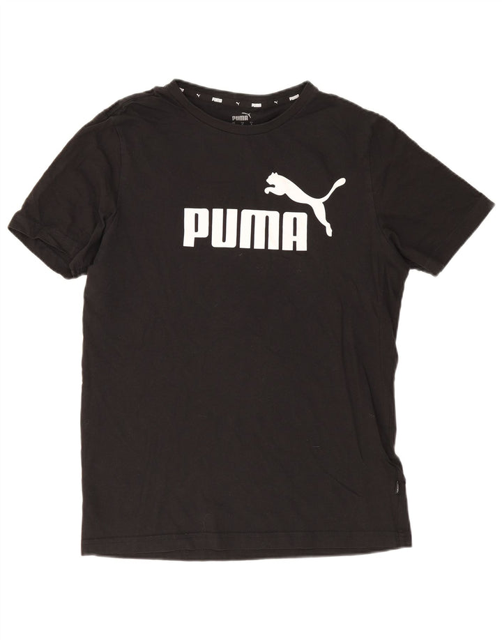 Męski T-shirt z grafiką Puma, mały, czarny, bawełniany