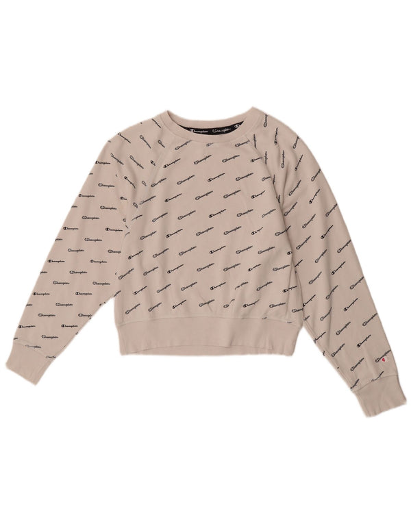 Damska bluza Champion Crop Graphic Jumper UK 14 Średnia biała bawełna
