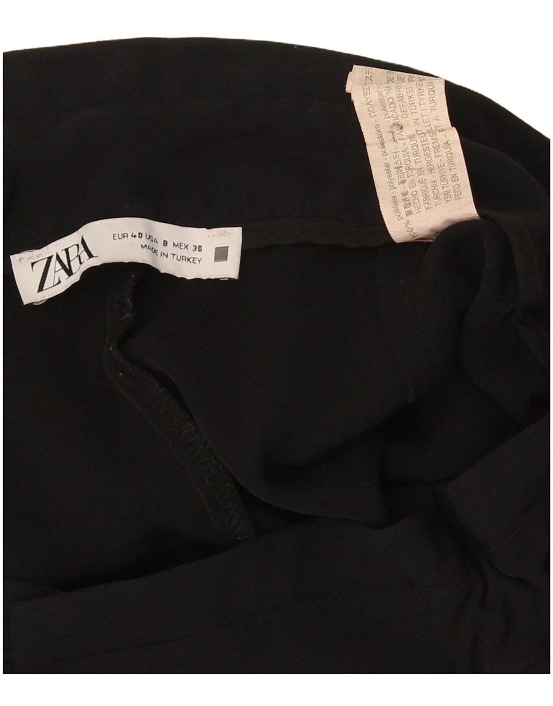 Damskie, przycięte spodnie Zara EU 40 Medium W30 L25 Czarny poliester