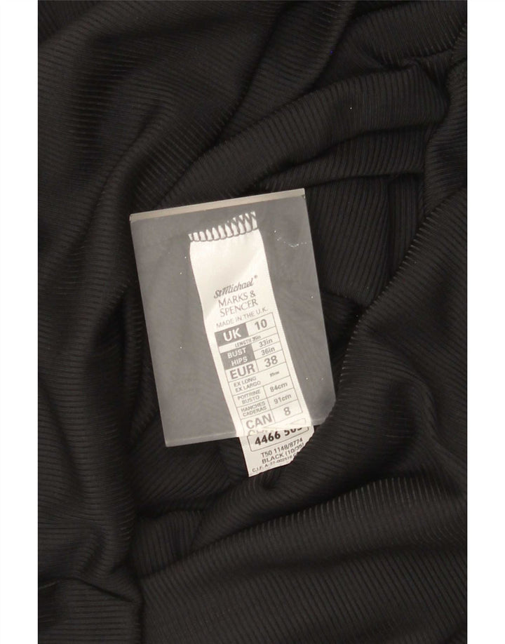 Marks & Spencer Damska sukienka maxi UK 10, mała, czarna, nylonowa