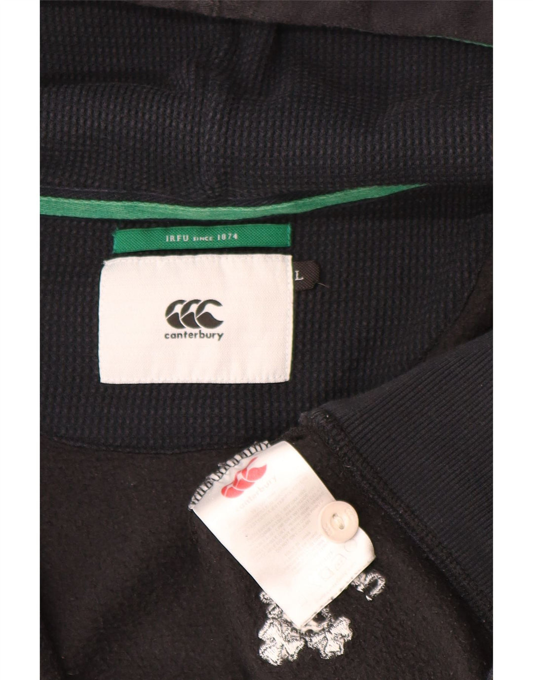 CANTERBURY Męski sweter z kapturem i zamkiem błyskawicznym, duży, czarny, bawełniany