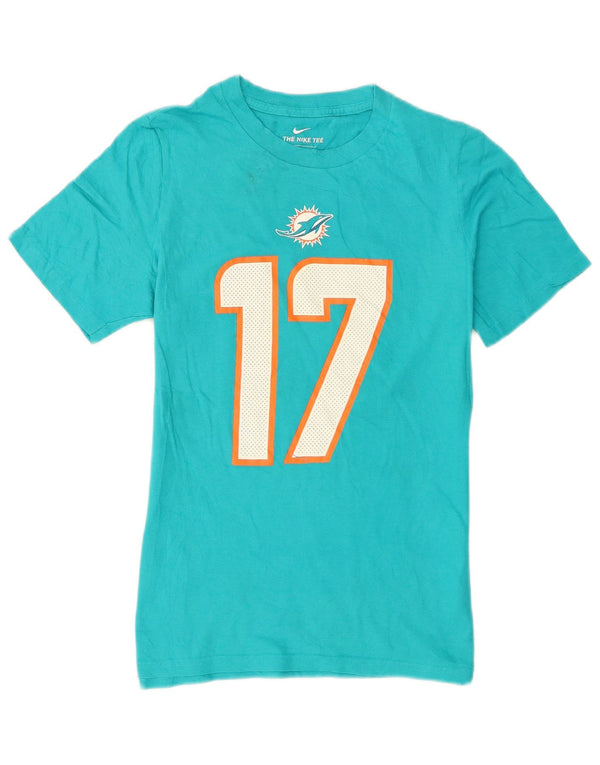 Damska koszulka z grafiką Nike Miami Dolphins Top UK 14, duża, turkusowa bawełna