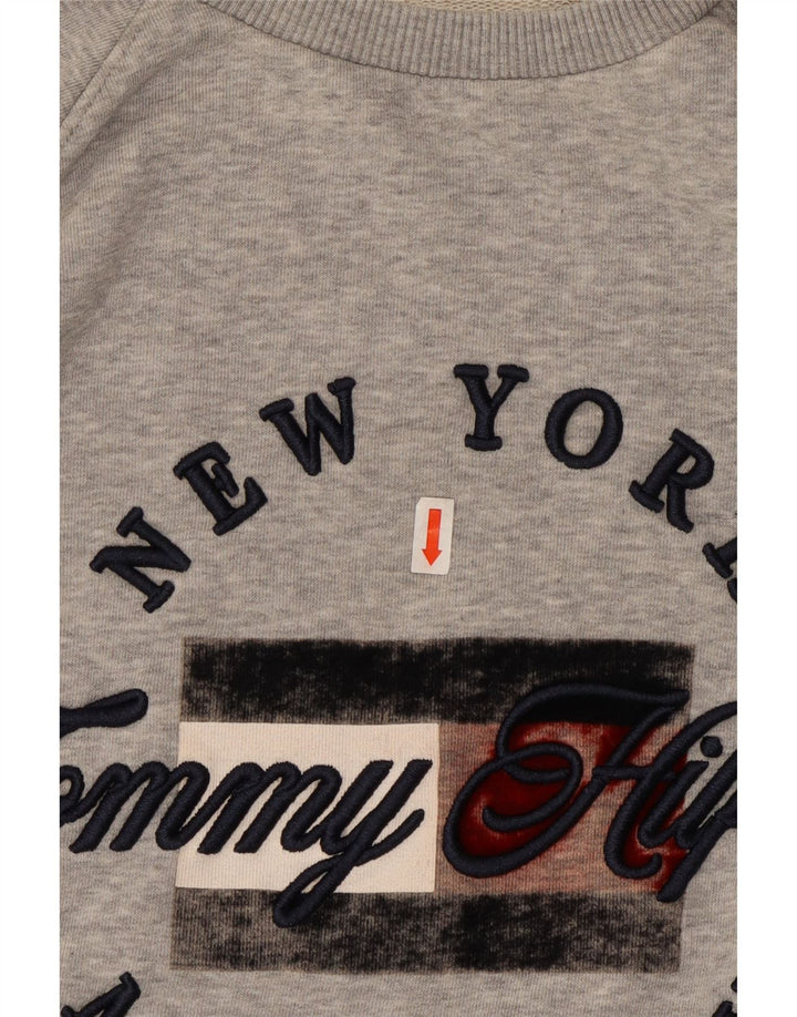 Damska bluza oversize z grafiką TOMMY HILFIGER UK 10 Small Grey