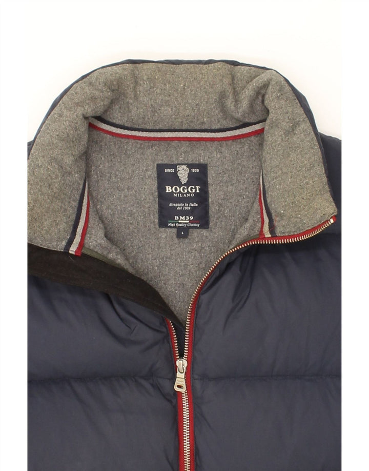 BOGGI Womens Milano Padded Jacket UK 16 Large Navy Blue Nylon Vintage Boggi and Second-Hand Boggi from Messina Hembry 