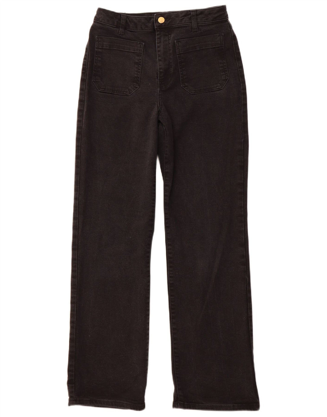 Proste dżinsy damskie MINT VELVET z wysokim stanem UK 10 Małe W28 L30 Czarne