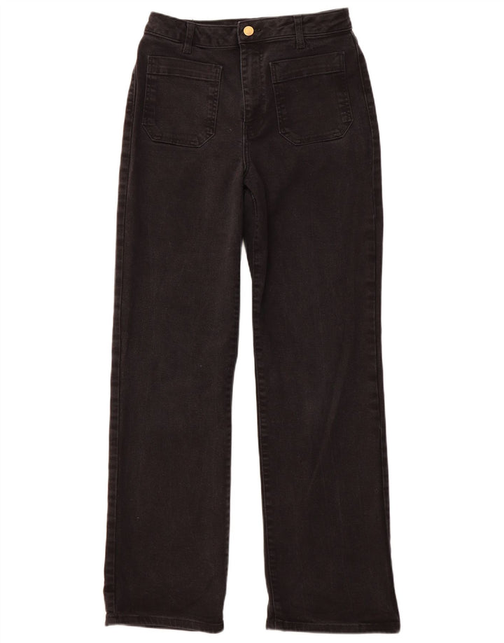 Proste dżinsy damskie MINT VELVET z wysokim stanem UK 10 Małe W28 L30 Czarne