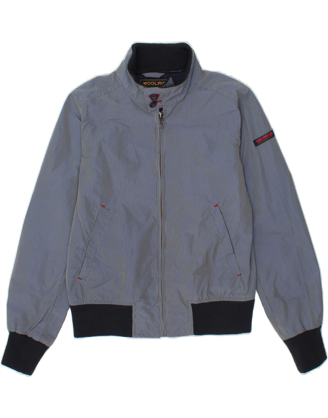 WOOLRICH Boys Bomber Jacket 9-10 Years Blue Check Polyester Vintage Woolrich and Second-Hand Woolrich from Messina Hembry 
