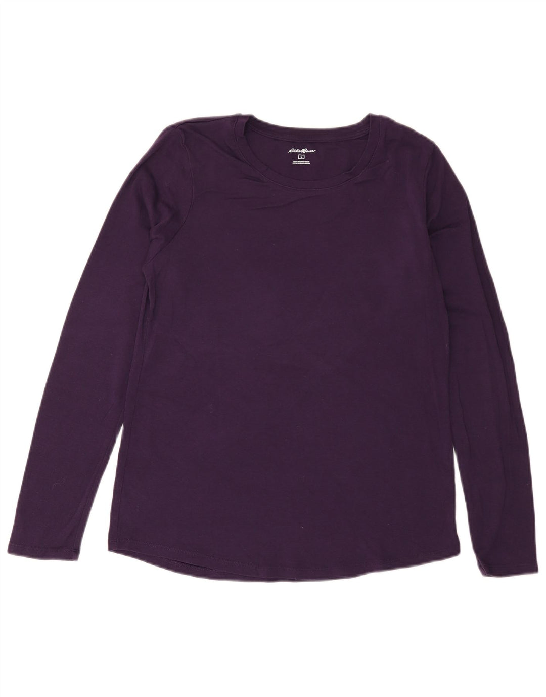 Damski top z długim rękawem Eddie Bauer UK 14, duży, fioletowy, bawełniany