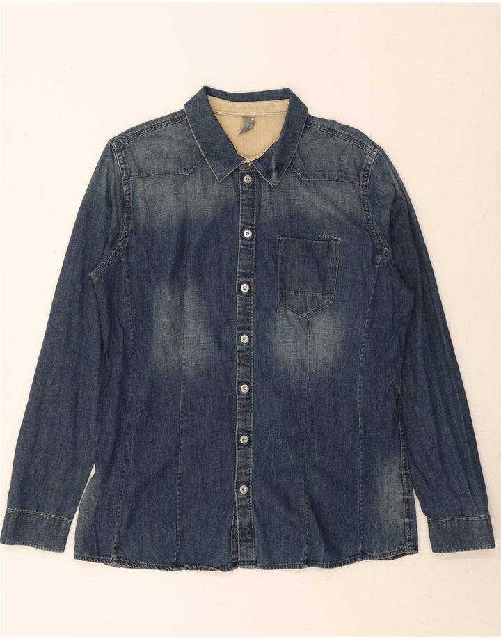 G-STAR Mens Denim Shirt Medium Navy Blue Cotton Vintage G-Star and Second-Hand G-Star from Messina Hembry 