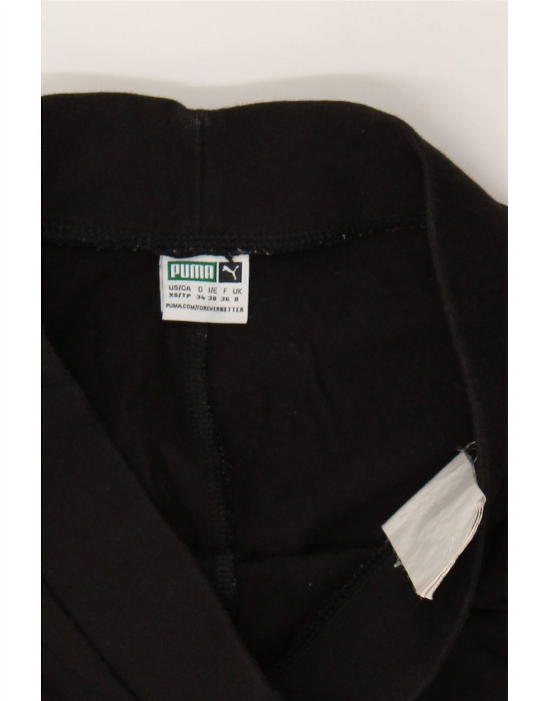 PUMA Womens Leggings UK 8 Small  Black Colourblock Cotton Vintage Puma and Second-Hand Puma from Messina Hembry 