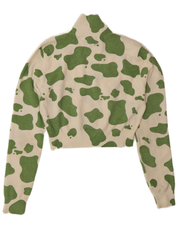 Sweter damski Zara z golfem UK 10, mały, złamany biały nadruk zwierzęcy