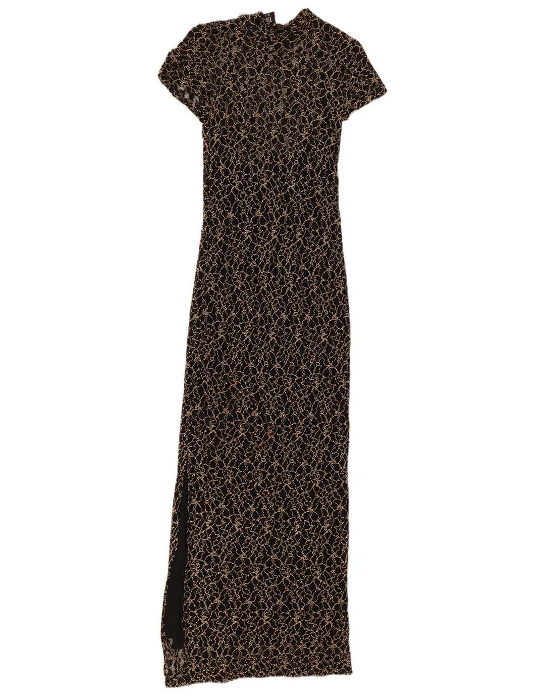 WALLIS Damska Petite Koronkowa Sukienka Maxi UK 8 Mała Czarna Kwiatowa Wiskoza