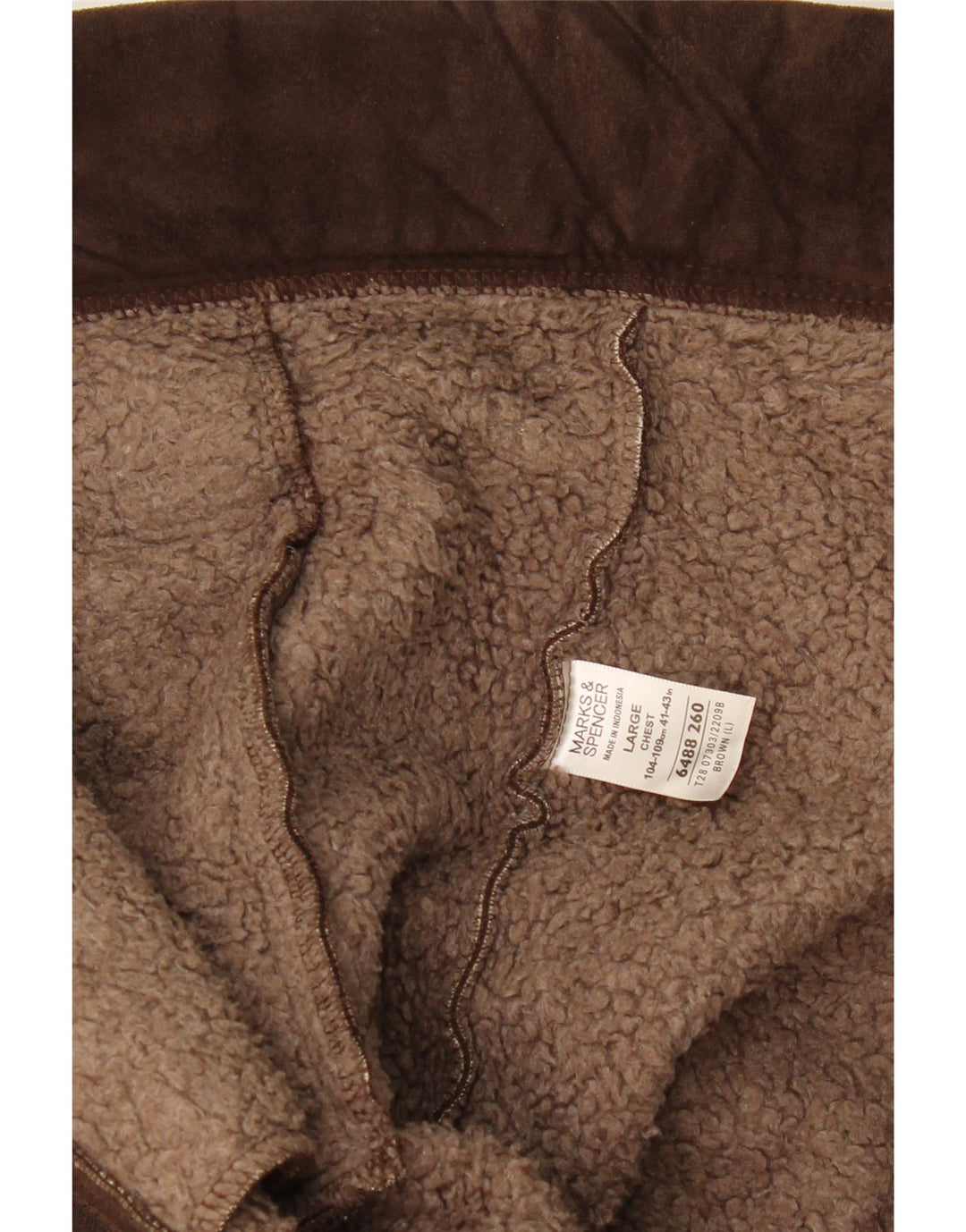 MARKS & SPENCER Męska kurtka Sherpa UK 41/43, duży, brązowy poliester