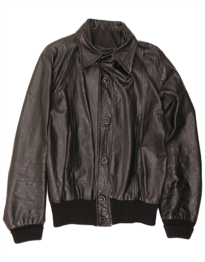 Męska kurtka skórzana VINTAGE UK 36 Small Black