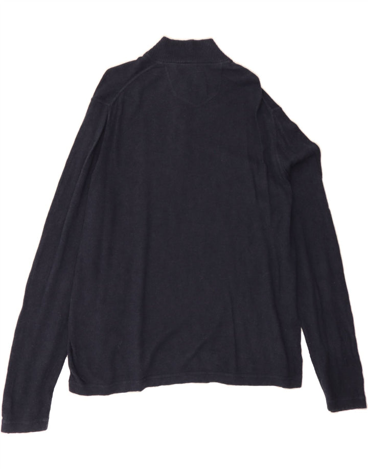 EDDIE BAUER Mens Zip Neck Jumper Sweater XL Navy Blue Vintage Eddie Bauer and Second-Hand Eddie Bauer from Messina Hembry 