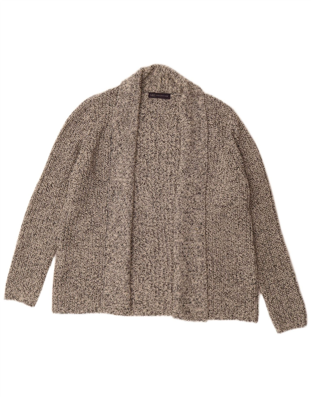 Marks & Spencer Damski sweter rozpinany UK 16, duży, szary, nakrapiany