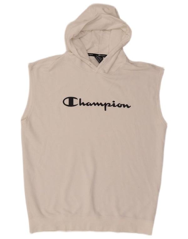 Męski sweter bez rękawów z grafiką Champion, 2XL, biała bawełna
