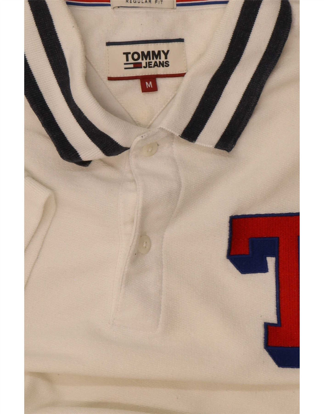 Męska koszulka polo Tommy Hilfiger z grafiką o regularnym kroju, w średnie białe paski