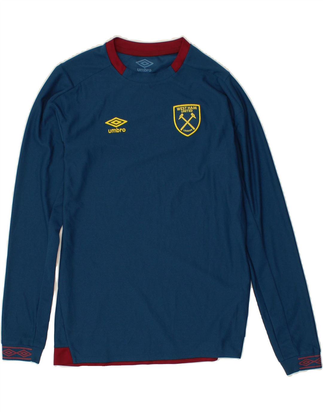 UMBRO Boys Graphic Top Long Sleeve 13-14 Years XL Blue Polyester Vintage Umbro and Second-Hand Umbro from Messina Hembry 