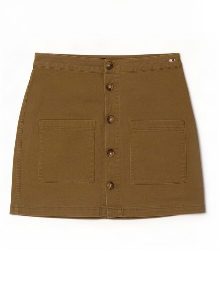 Damska spódniczka mini Tommy Hilfiger W28, średnia bawełna khaki