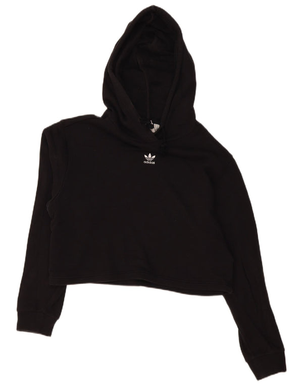 Damska bluza z kapturem Adidas Crop Oversized UK 14 Średnia czarna bawełna