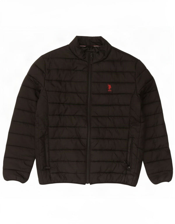 US Polo Assn. Męska ocieplana kurtka UK 42 XL z czarnego nylonu